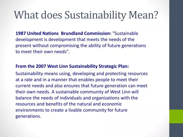what does sustainability mean