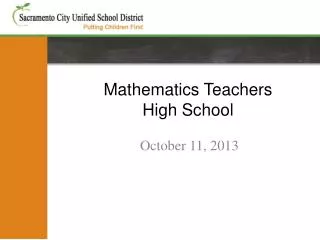 Mathematics Teachers High School