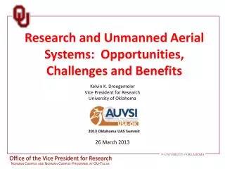 Research and Unmanned Aerial Systems: Opportunities, Challenges and Benefits