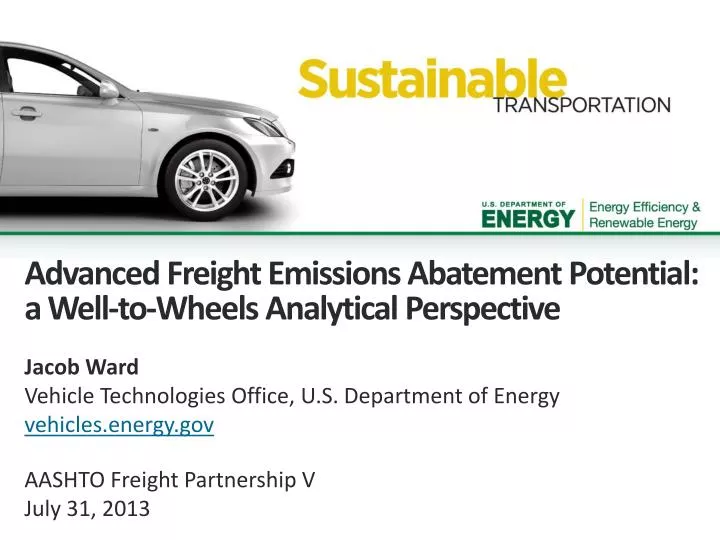 advanced freight emissions abatement potential a well to wheels a nalytical p erspective