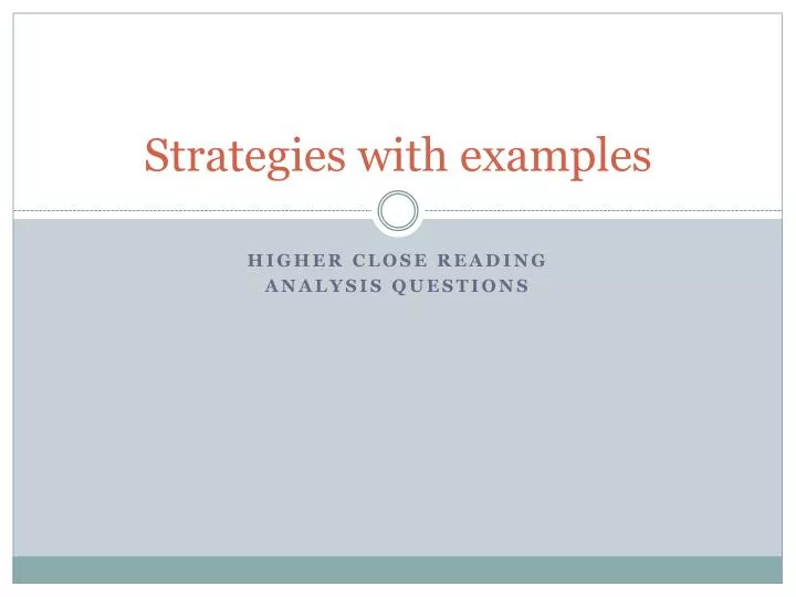 strategies with examples