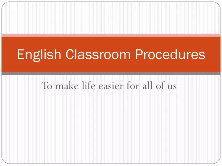 english classroom procedures