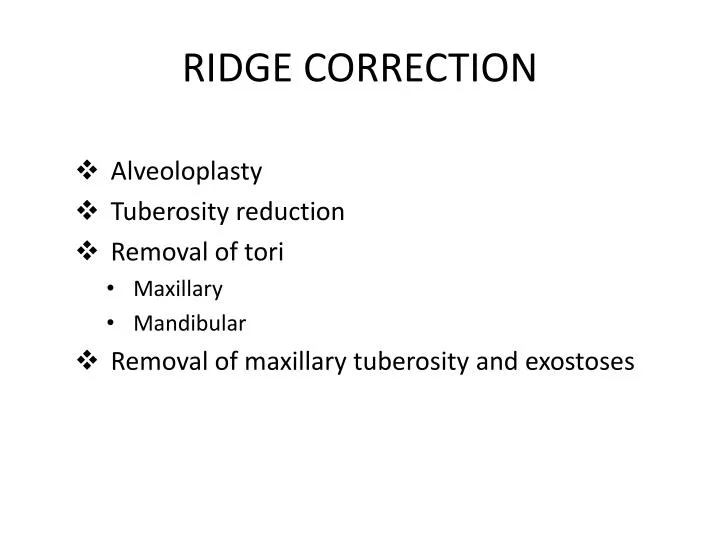 ridge correction