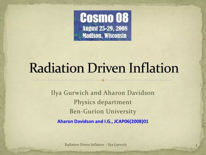 radiation driven inflation