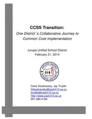 CCSS Transition:
