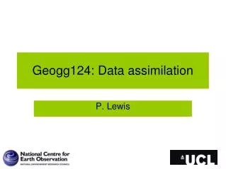 Geogg124: Data assimilation