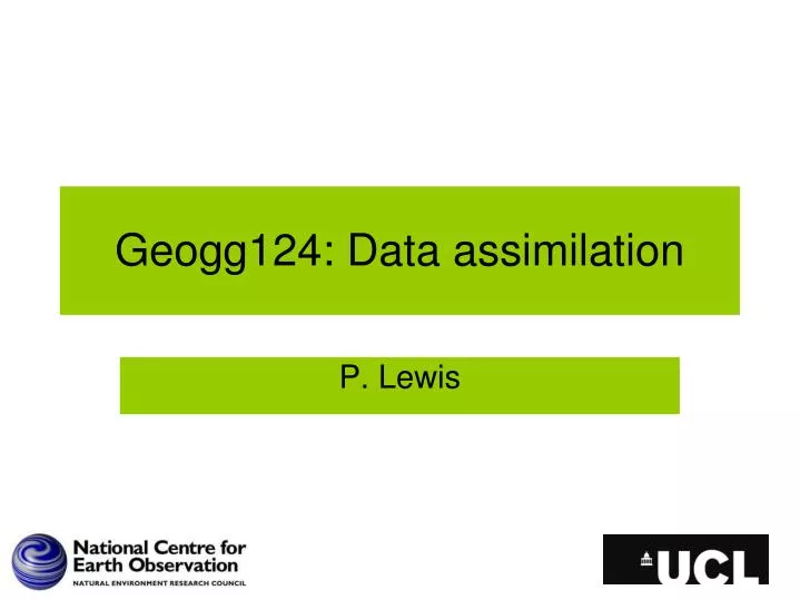 geogg124 data assimilation