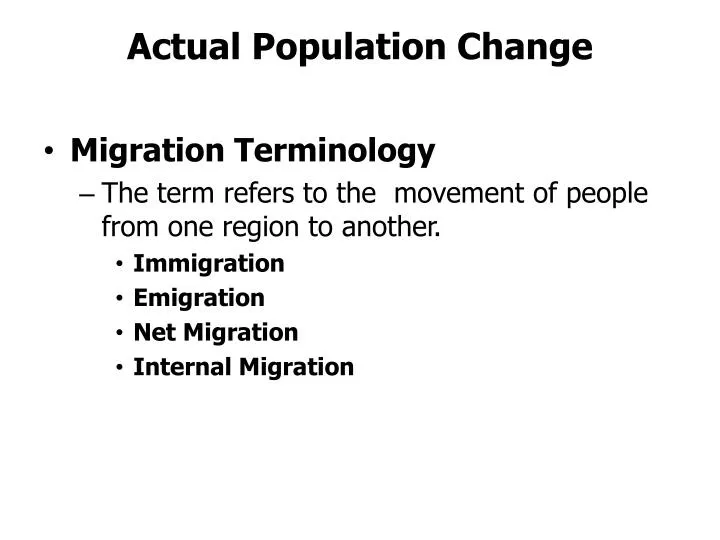 actual population change