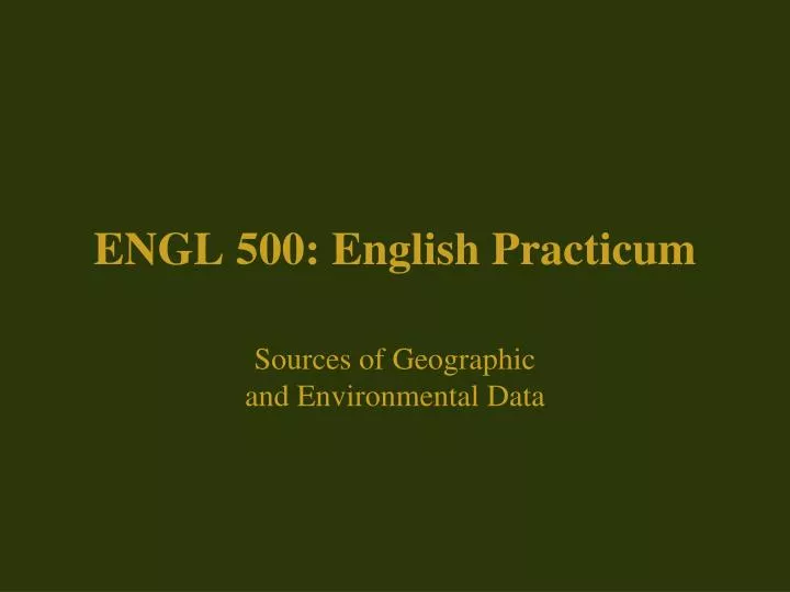 engl 500 english practicum