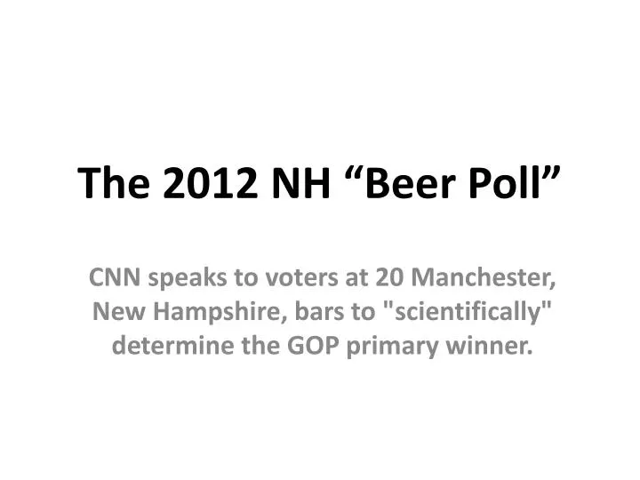 the 2012 nh beer poll