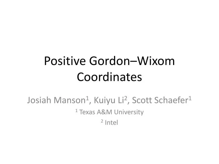 positive gordon wixom coordinates