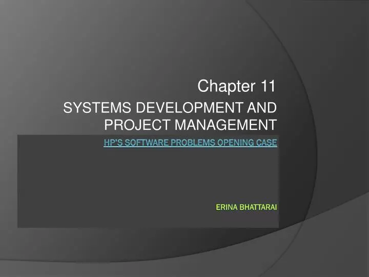 chapter 11 systems development and project management