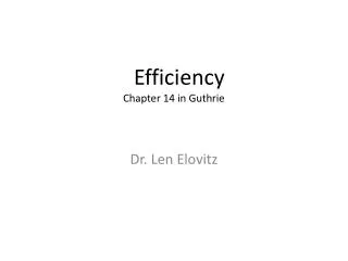 Efficiency Chapter 14 in Guthrie
