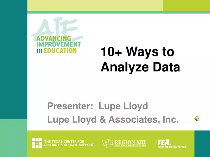 10 ways to analyze data