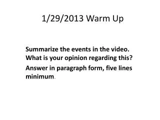1/29/2013 Warm Up