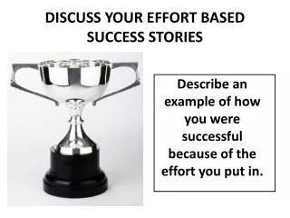 DISCUSS YOUR EFFORT BASED SUCCESS STORIES