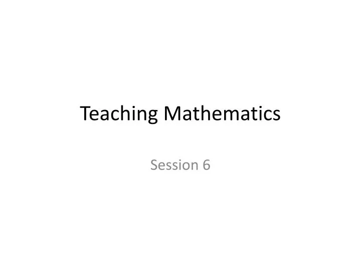 teaching mathematics