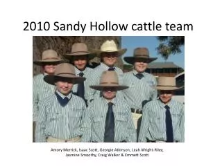 2010 Sandy Hollow cattle team