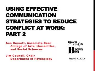 Using Effective Communication Strategies to Reduce Conflict at Work: Part 2