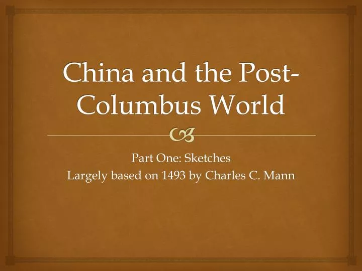 china and the post columbus world