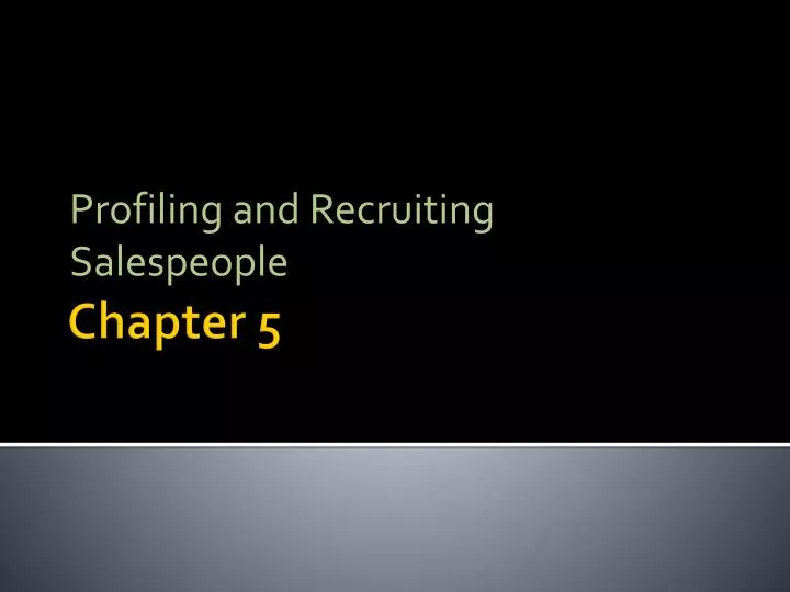 profiling and recruiting salespeople