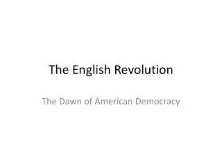 The English Revolution