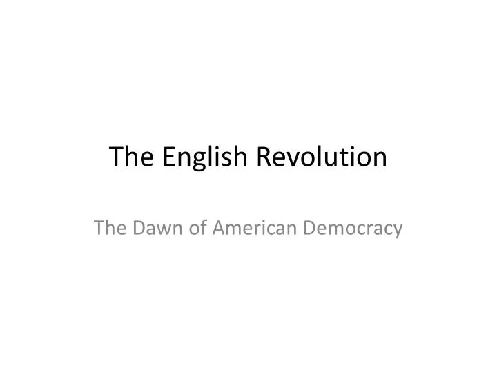 the english revolution