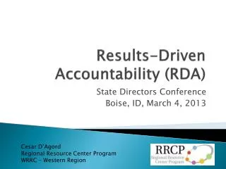 Results-Driven Accountability (RDA )