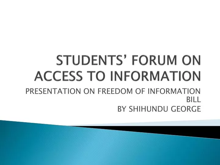 students forum on access to information