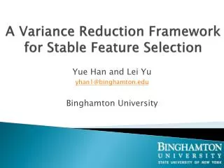 A Variance Reduction Framework for Stable Feature Selection