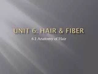 Unit 6: Hair &amp; Fiber