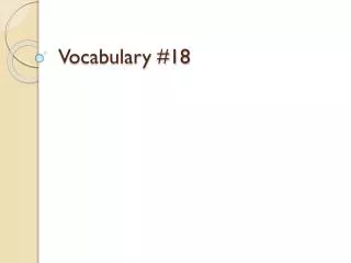 Vocabulary #18