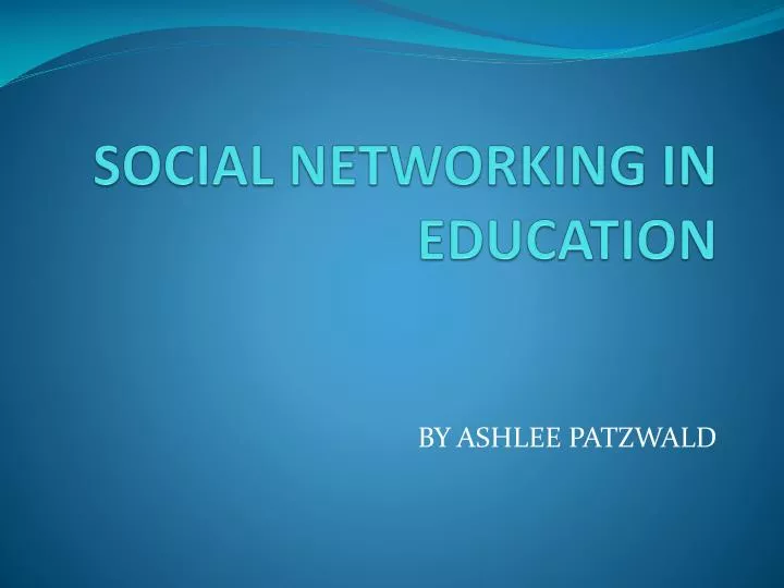 social networking in education