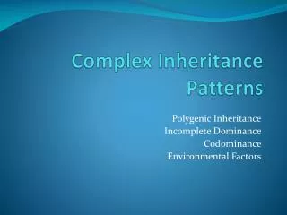 Complex Inheritance Patterns