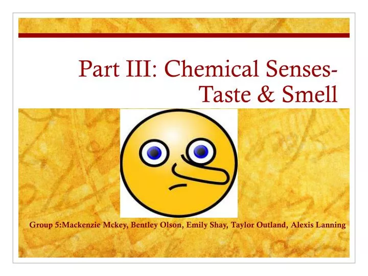 part iii chemical senses taste smell