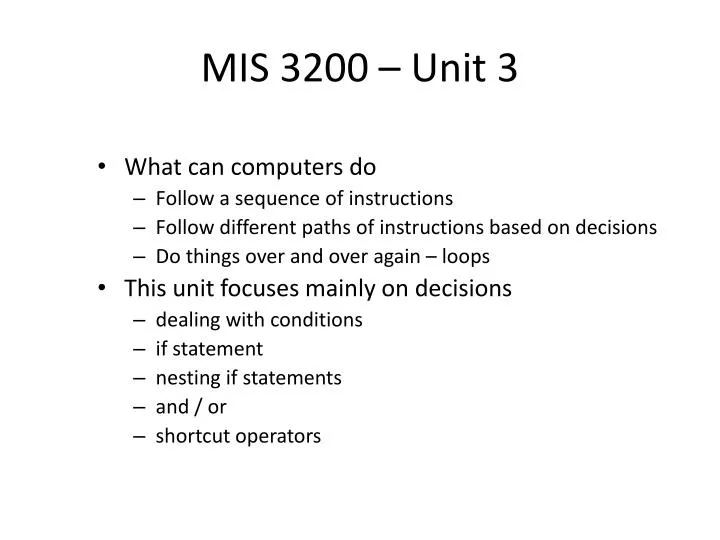 mis 3200 unit 3