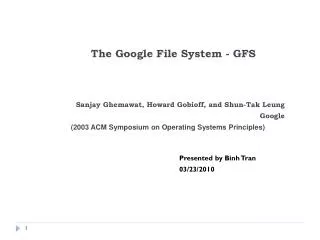 The Google File System - GFS