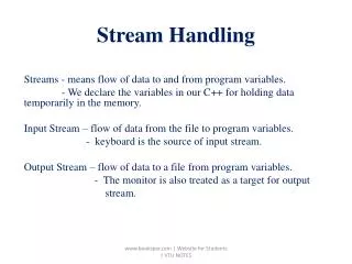 Stream Handling