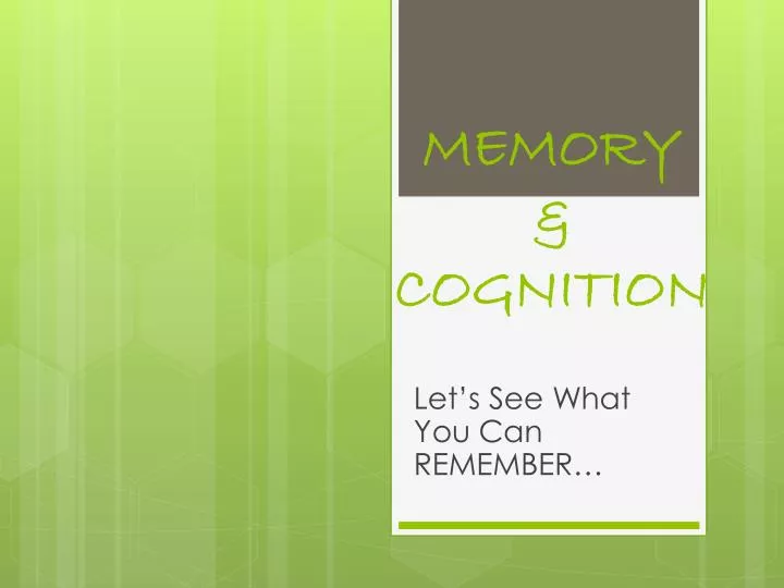 memory cognition