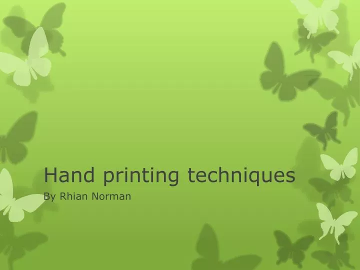 hand printing techniques