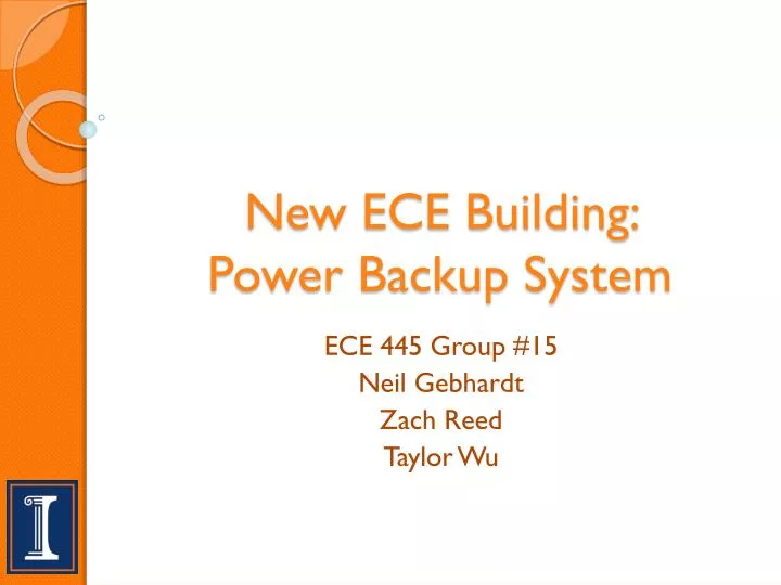 new ece building power backup system