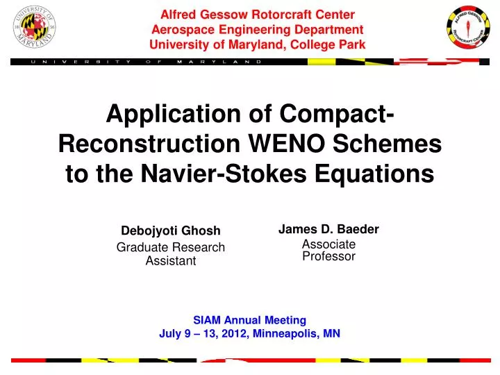 application of compact reconstruction weno schemes to the navier stokes equations