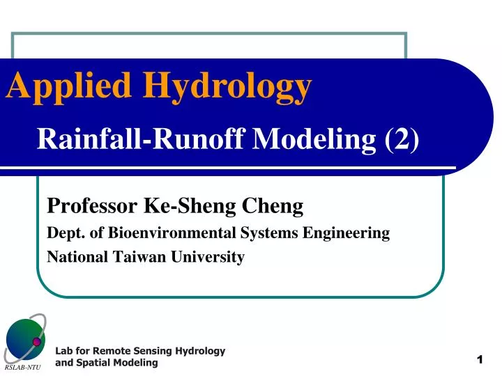 rainfall runoff modeling 2