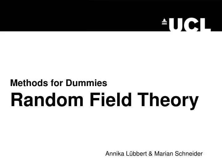 methods for dummies random field theory