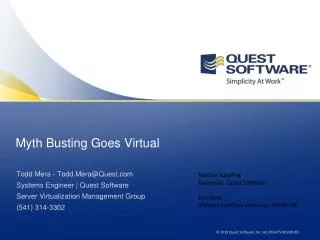 Myth Busting Goes Virtual