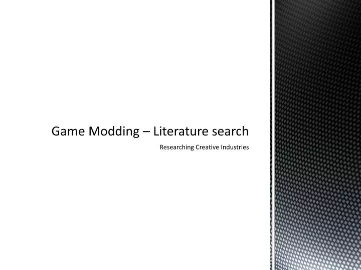 game modding literature search