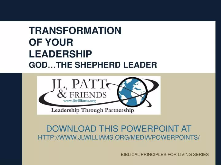 transformation of your leadership god the shepherd leader