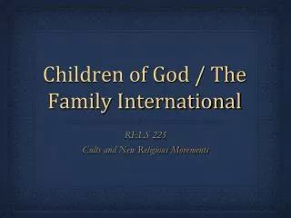 Children of God / The Family International