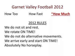 Garnet Valley Football 2012