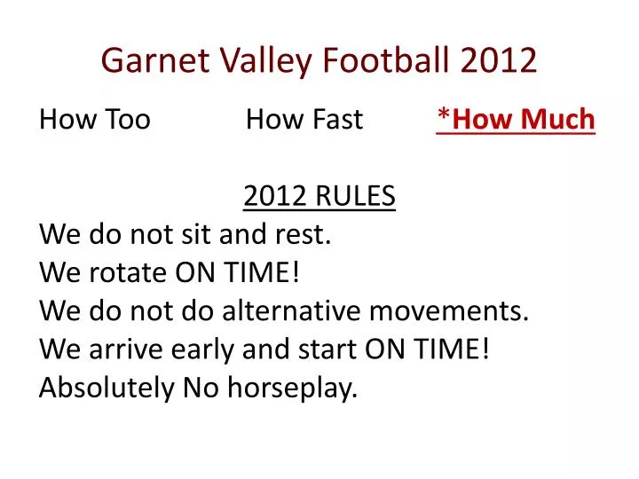 garnet valley football 2012
